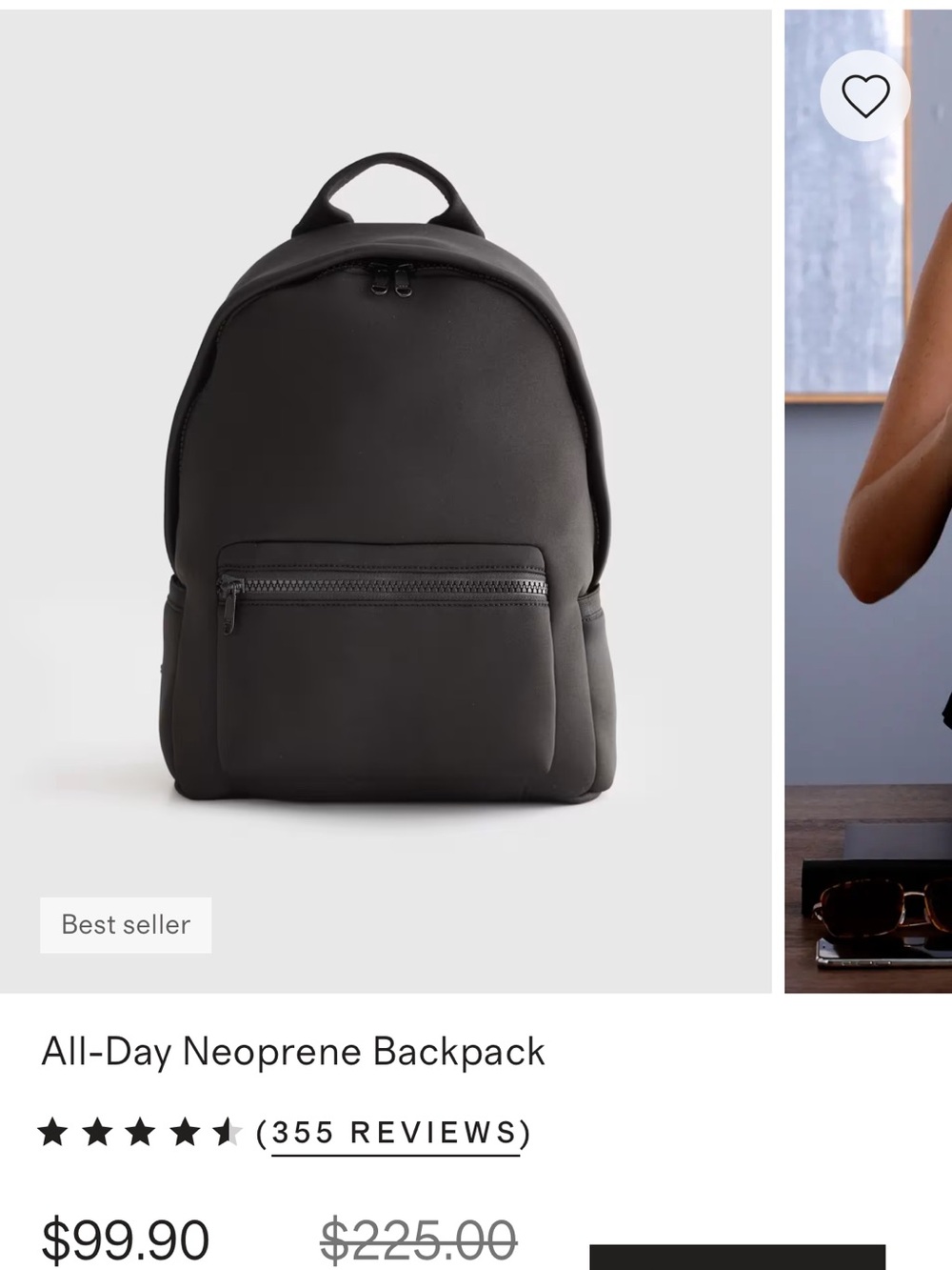Quince Black Neoprene All-Day Backpack